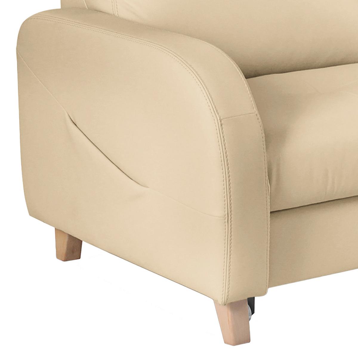 Ecksofa Compact Beige B: 227x168 Cm - Beige/Buchefarben, Design, Leder/Textil (227/168cm) - Livetastic