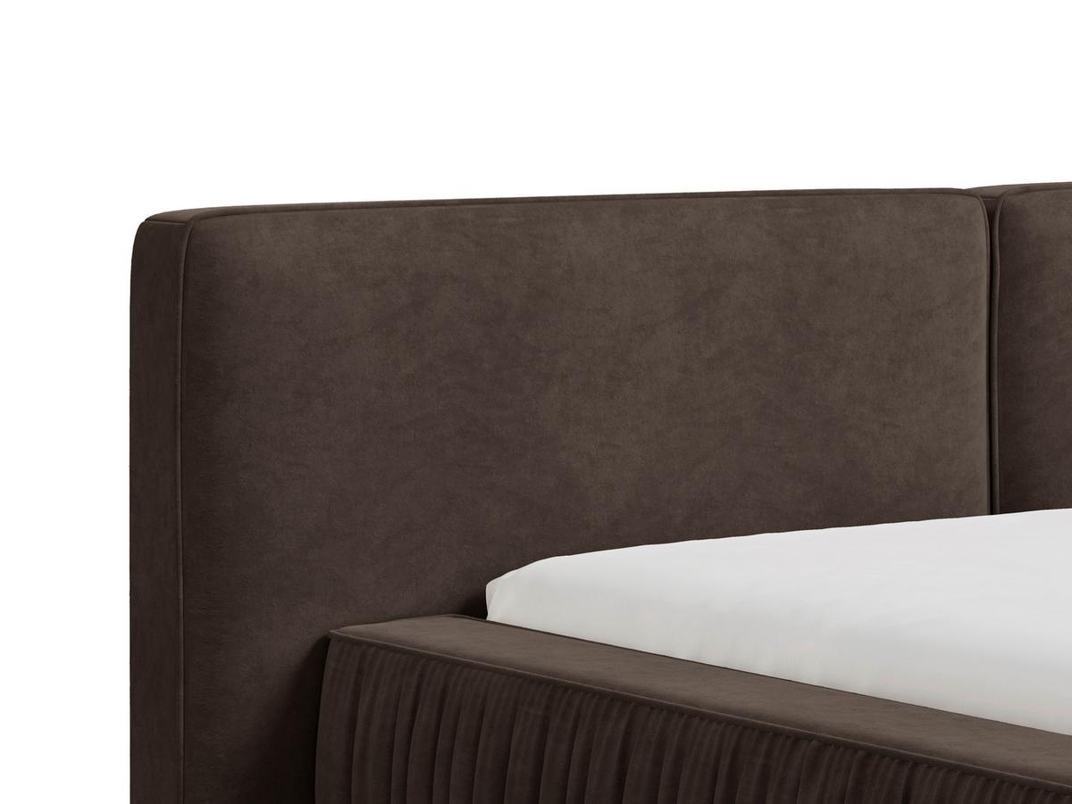 Polsterbett Vanessa mit Bettkasten 160x200 - Schwarz/Braun, MODERN, Holz/Metall (160/200cm) - Livetastic