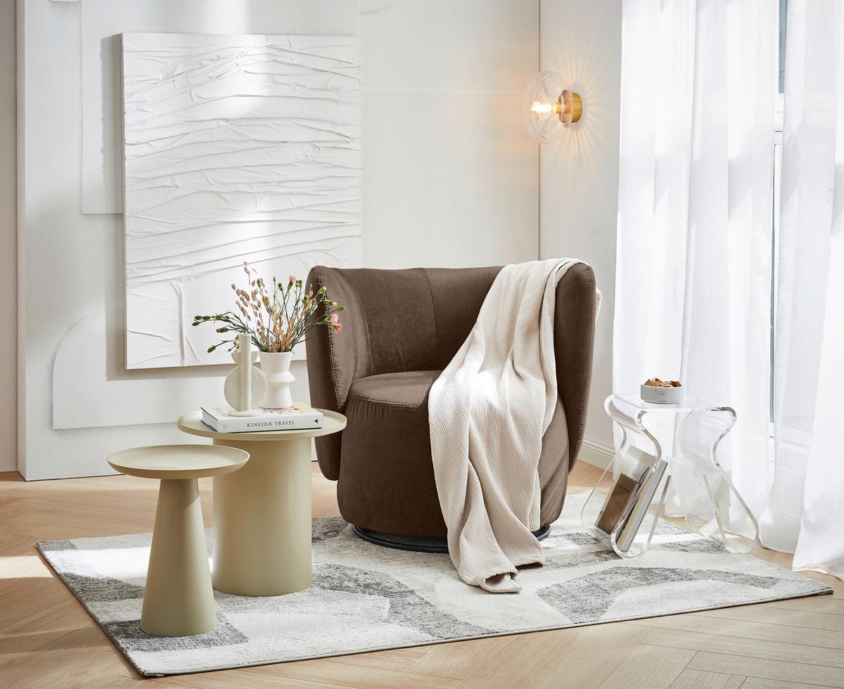Sessel Boli Dunkelbraun B: 92 Cm - Dunkelbraun/Schwarz, Design, Textil (92/80/84cm) - Livetastic