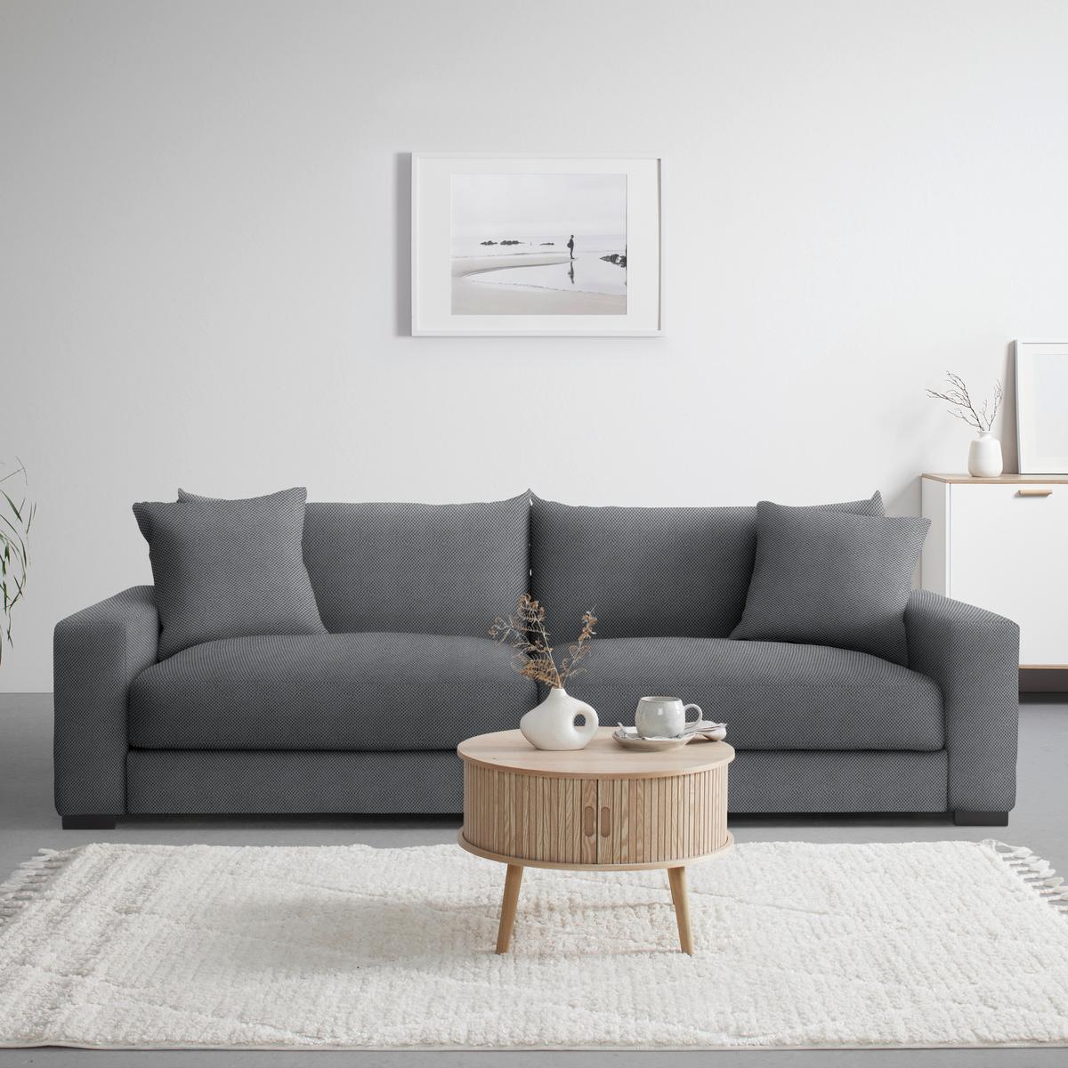 Mega pohovka PEDRO 1200, tmavě šedá - tmavě šedá, Moderní, kov/dřevo (261/83/124cm) - Mömax