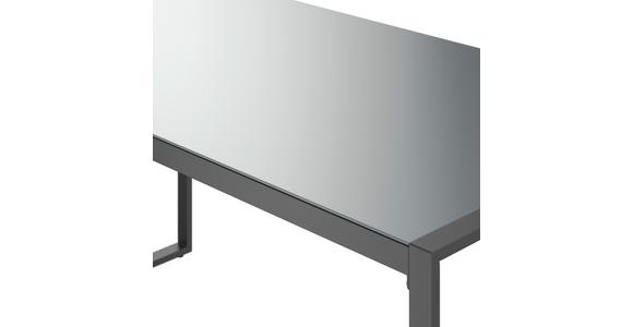 Loungegarnitur Leon - Grau, MODERN, Glas/Metall (176,5/239cm) - Beldano