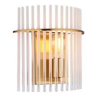 Wandleuchte 15698wm - Klar/Goldfarben, KONVENTIONELL, Glas/Metall (25/12,5/26cm) - Globo