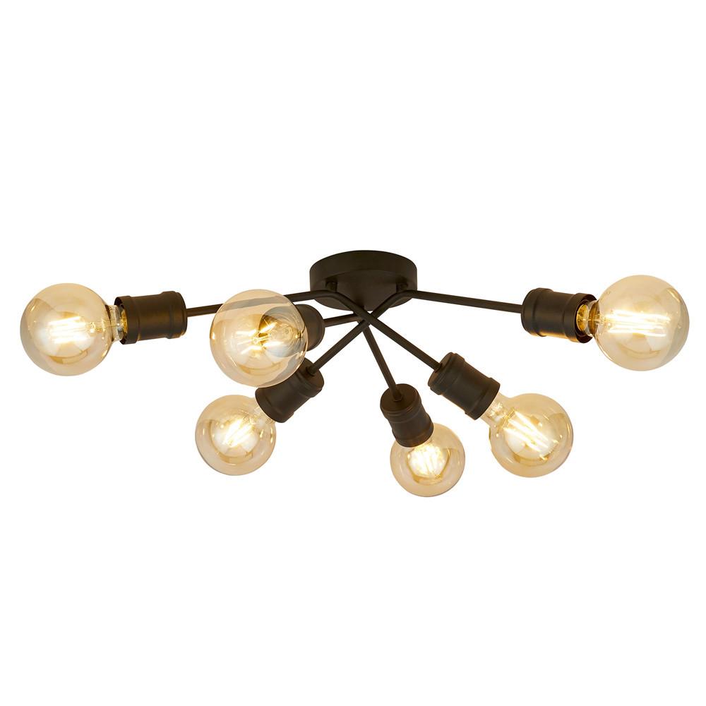 Deckenleuchte Dance 6lt - Schwarz, Basics, Metall (52/15cm)