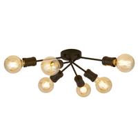 Deckenleuchte Dance 6lt - Schwarz, Basics, Metall (52/15cm)