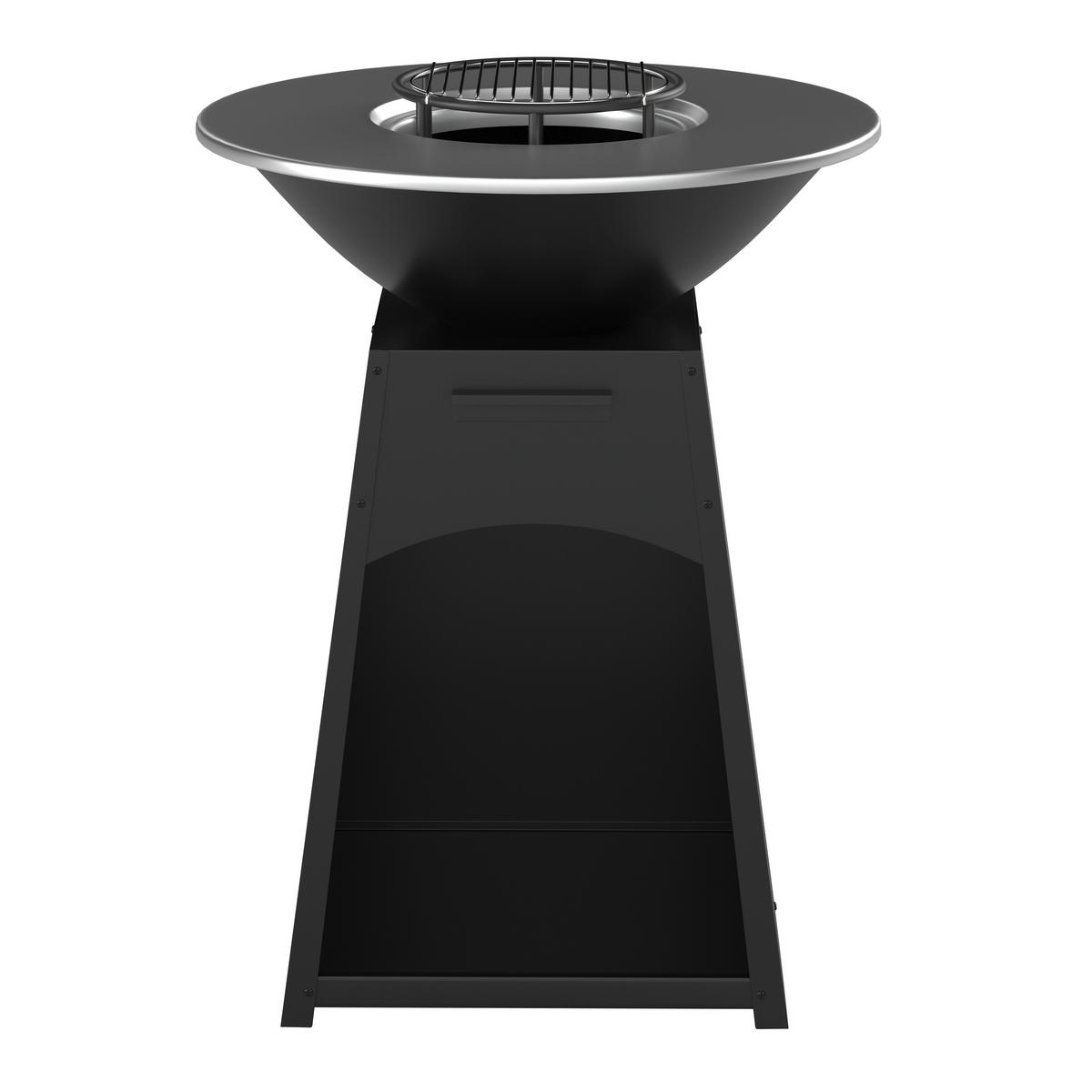 GRIL NA DREVENÉ UHLIE SÄULE 2 - čierna/farba ušľachtilej ocele, Modern, kov (80/80/96cm) - Mömax