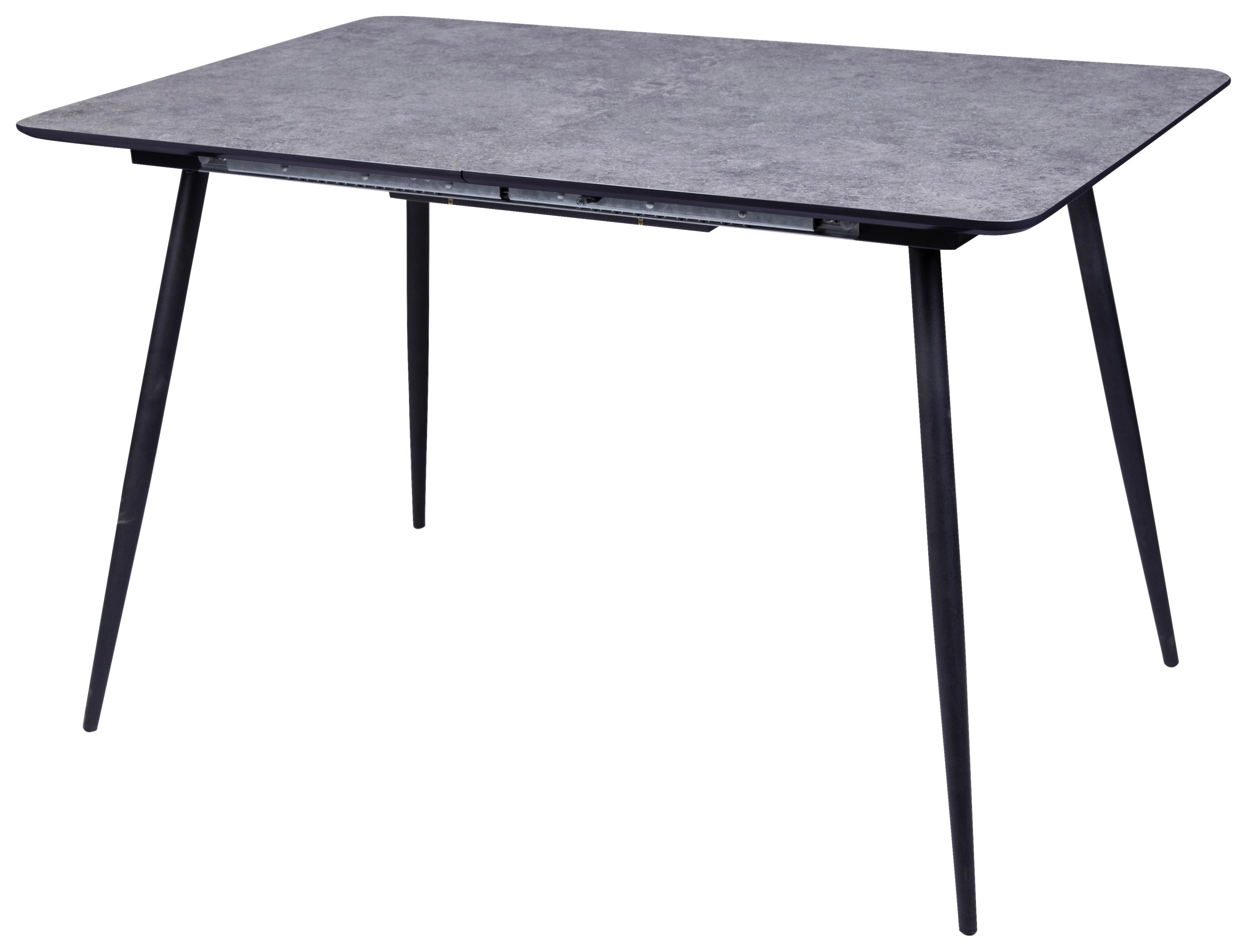 Rozťahovací Stôl Verona T - čierna/sivá, Konvenčný, kov/kompozitné drevo (120/76/80cm)