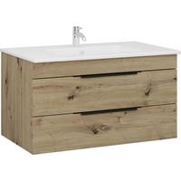 Waschtischkombi Sana Eiche Artisan B: 80 cm - Eiche Artisan/Weiß, MODERN, Keramik/Holzwerkstoff (80cm) - Stylife