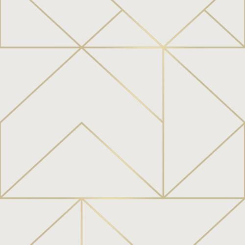 Vliestapete 111533 - Goldfarben/Weiß, Basics, Papier/Kunststoff (52/1000cm)