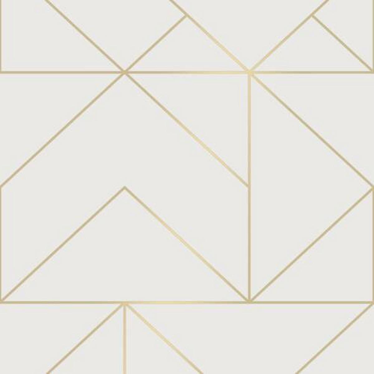 Vliestapete 111533 - Goldfarben/Weiß, Basics, Papier/Kunststoff (52/1000cm)