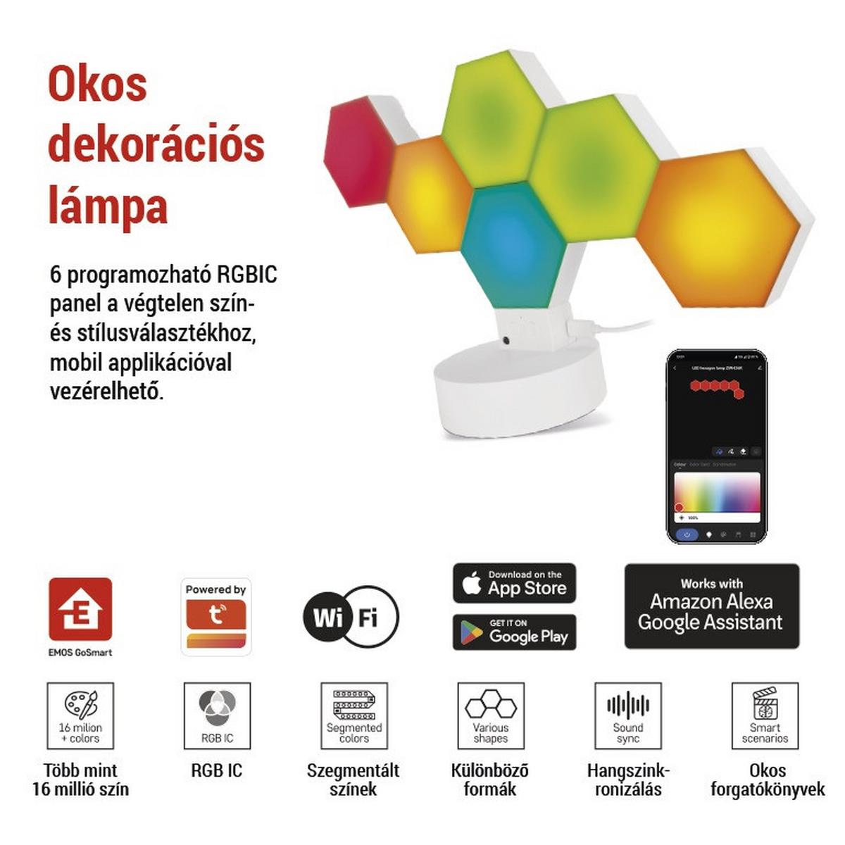 Led Asztali Lámpa Gosmart Hexagon - Basics