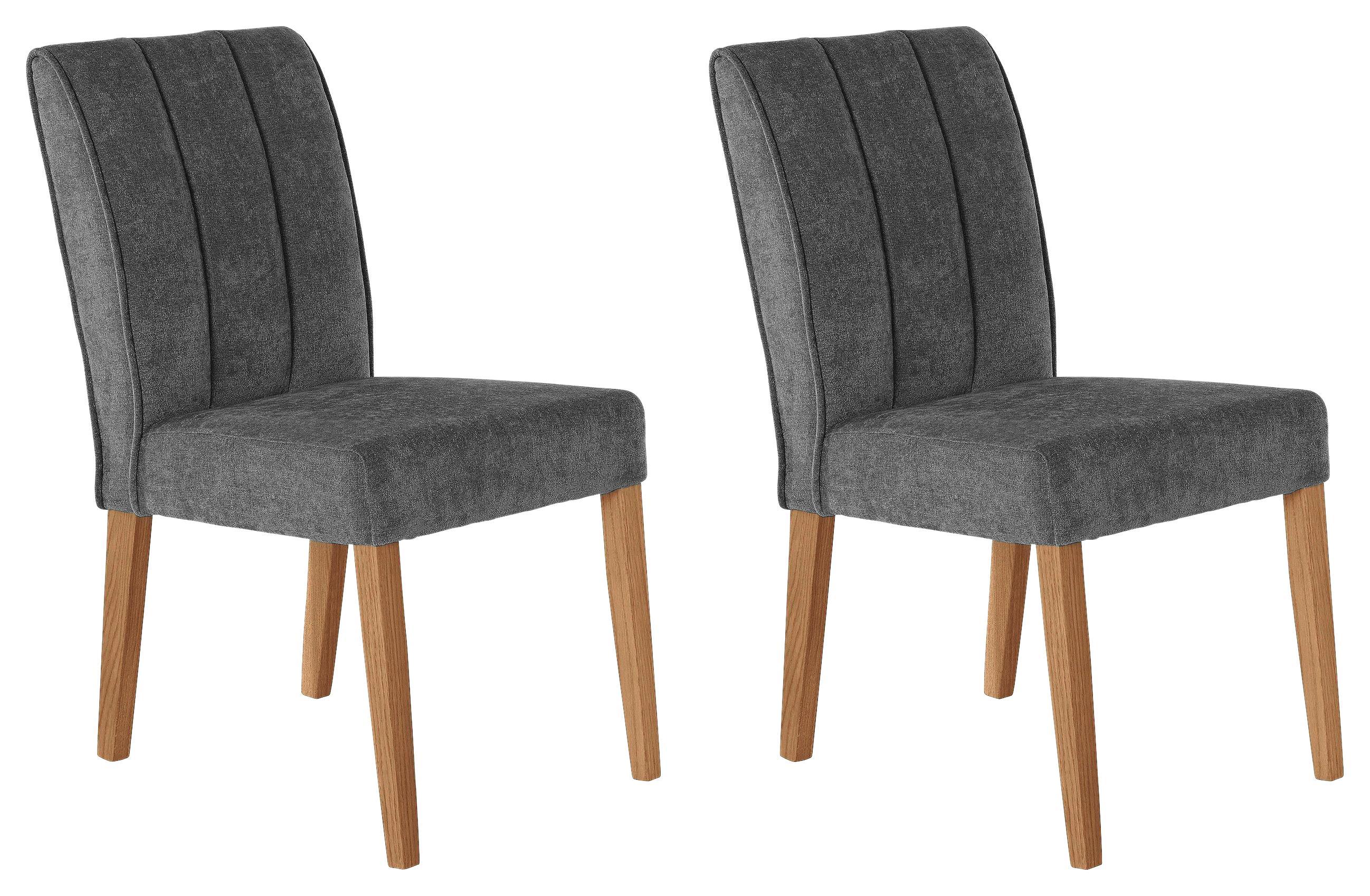 Stuhl Julian Dunkelgrau 2er Set - Dunkelgrau, MODERN, Holz/Textil (49/91,5/64cm)