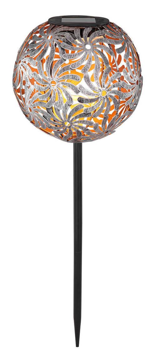 Solarleuchte Silber Solar 1xled Warmweiß H: 54 Cm - Silberfarben, Basics, Metall (18,5/54cm) - Globo