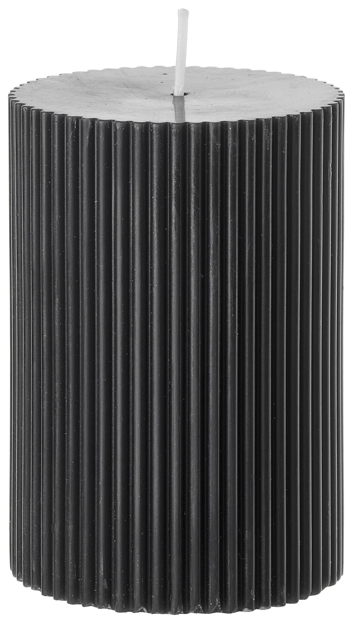 VÁLCOVÁ SVÍČKA STRIPES - bílá/růžová, přírodní materiály (7/10cm) - Premium Living