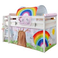 Hochbett Malte Weiß Inkl. Rollrost, Tunnel, 90x200 Cm - Weiß/Naturfarben, Natur, Holz (90/200cm) - MID.YOU