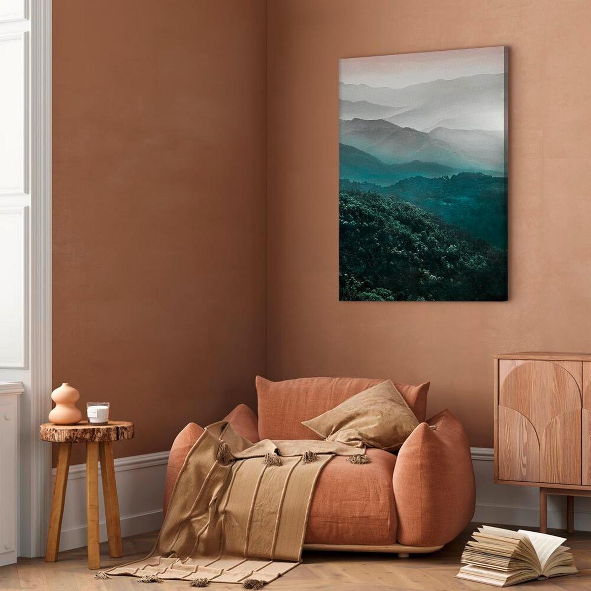 Leinwandbild Beautiful Tuscany Creme Petrol Grün B: 40 cm - Smaragdgrün/Petrol, Basics, Holzwerkstoff/Textil (40/60/1,2cm) - artgeist