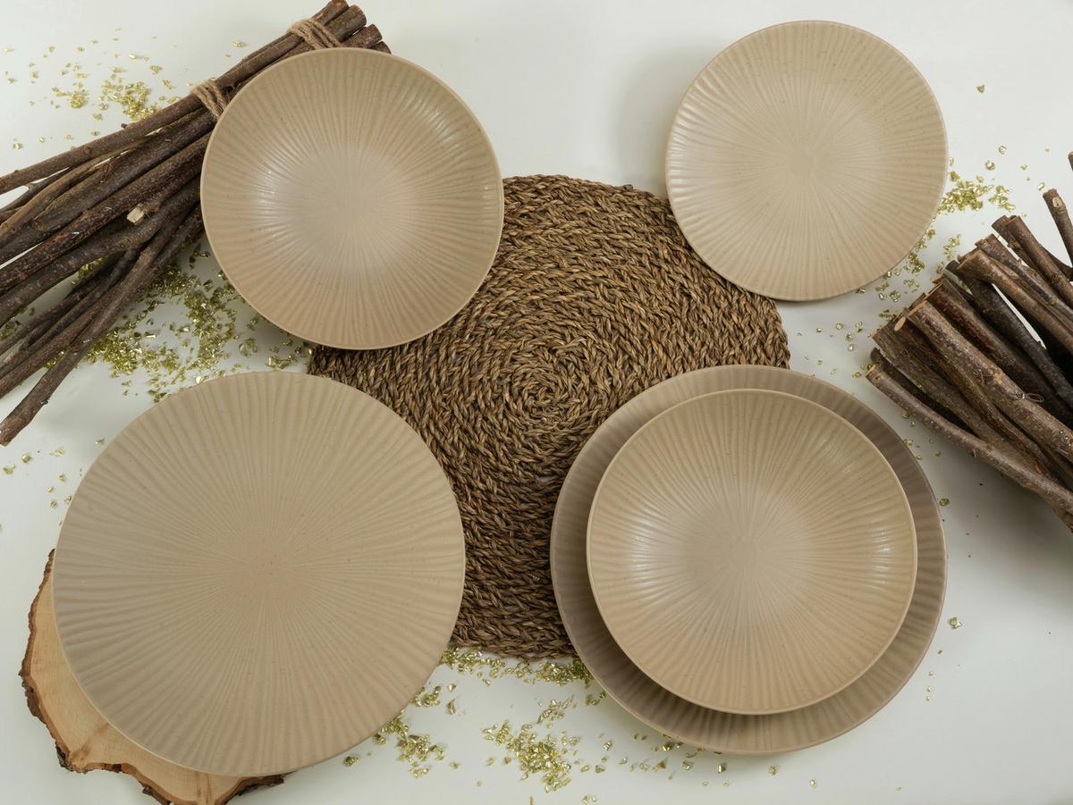 Kombiovaná souprava 12- dílna - pískové barvy, Basics, keramika - Creatable