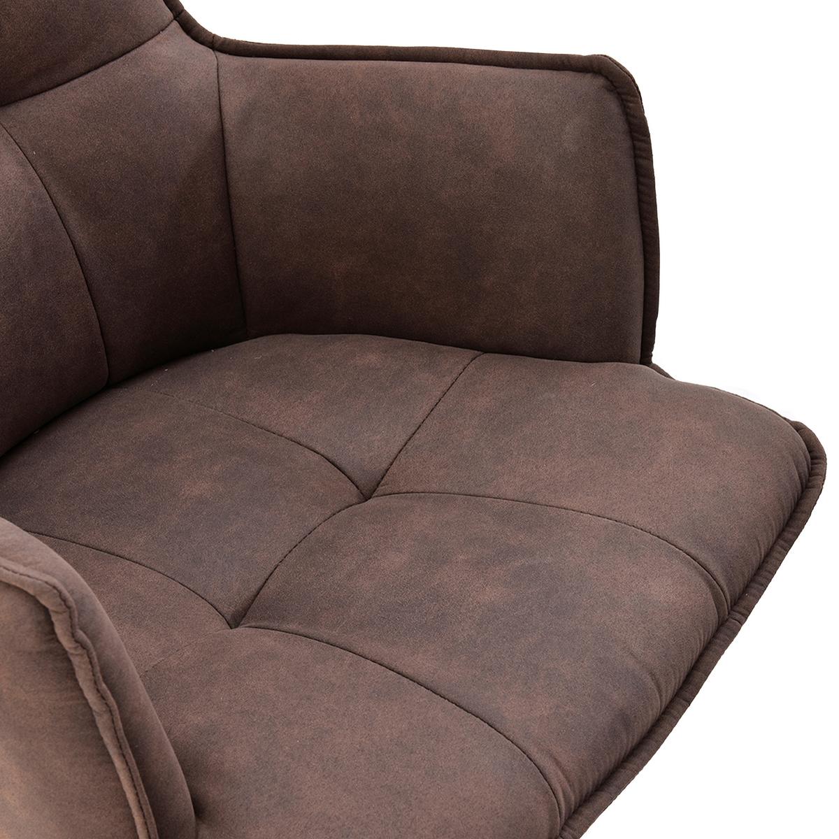 ARMLEHNSTUHL Tavaro Braun B: 59cm - Schwarz/Braun, MODERN, Textil/Metall (59/85/63cm) - MID.YOU