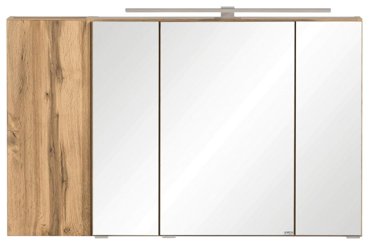 Spiegelschrank Varese B: 105cm Wotaneiche Dekor - MODERN, Glas/Holzwerkstoff (105/64/20cm) - Held