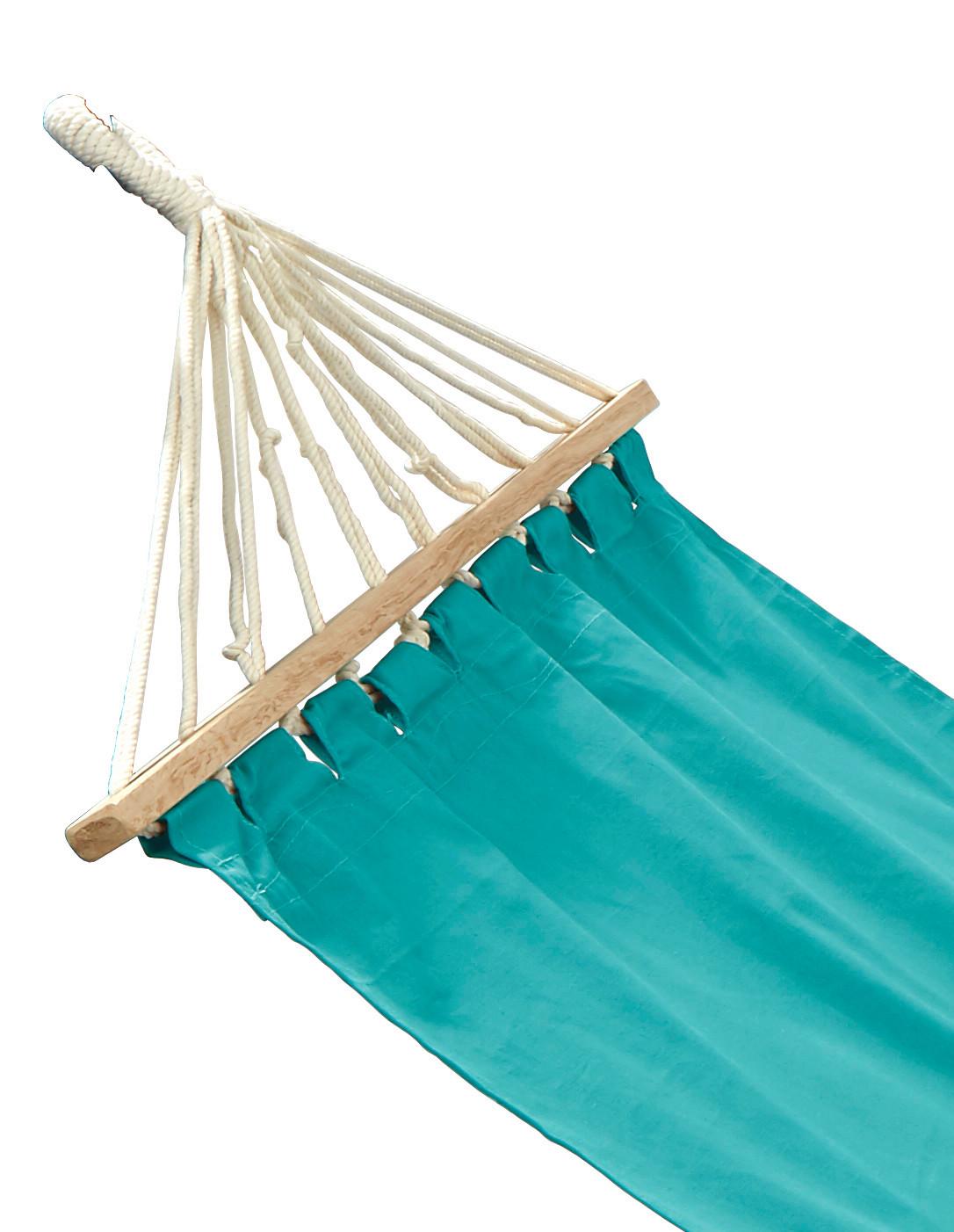 Hängematte Relaxe Türkis Baumwolle - Türkis, KONVENTIONELL, Textil (80/200cm) - Ondega