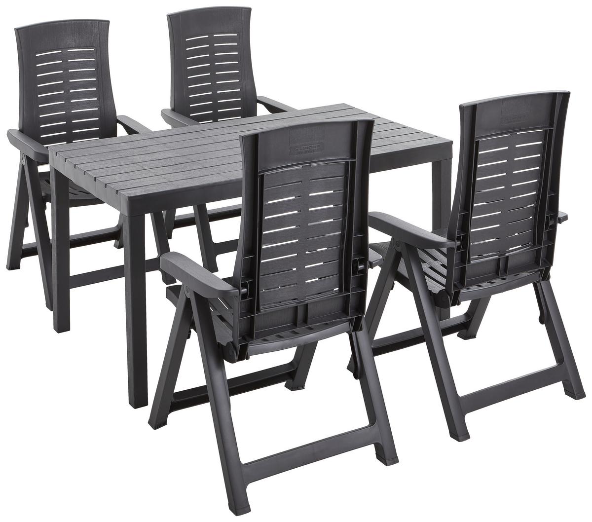 Gartentisch Kunststoff L 138 Cm - Anthrazit, MODERN, Kunststoff (138/72/78cm) - Ambia Garden