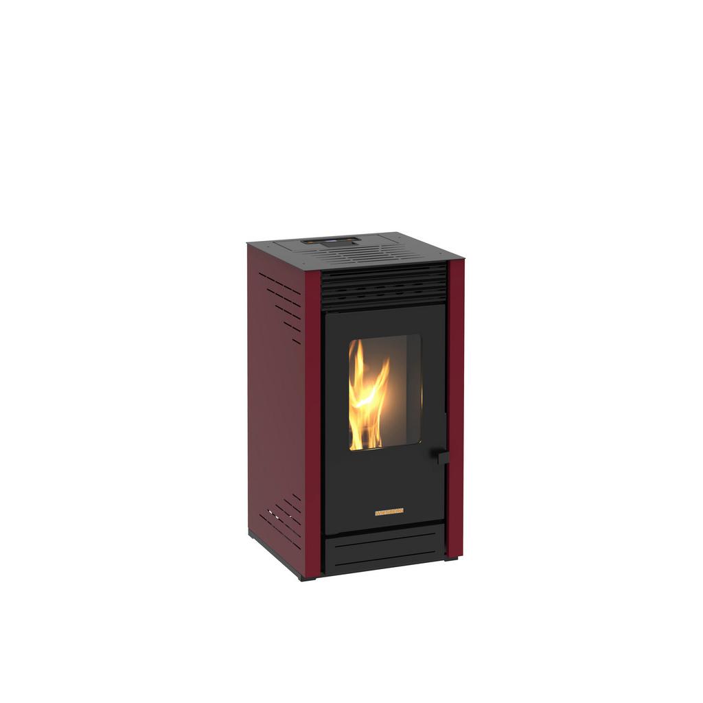 Pelletofen Maui Bordeaux Metall 6 kW, WI-FI-FÄHIG
