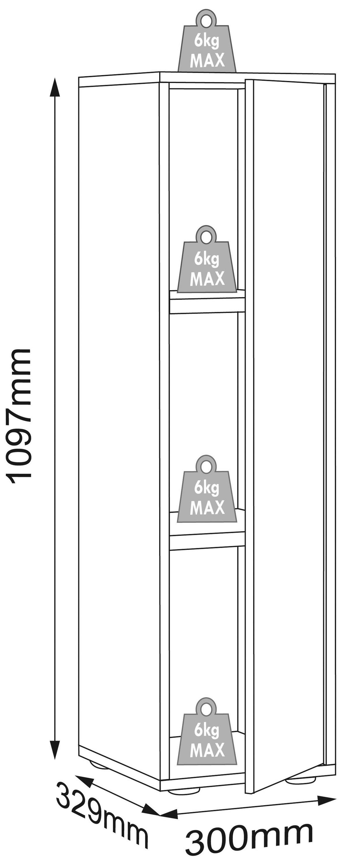 Aktenschrank Salia Weiß, Honigeiche B: 30 cm - Honigeiche/Weiß, Design, Holzwerkstoff (30/110/33cm) - MID.YOU