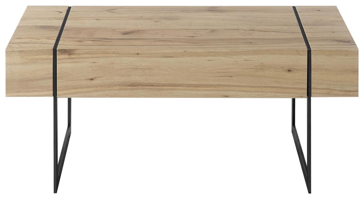 Konferenční stolek PAPHOS 110x60cm - černá/barvy dubu, Natur, kov/kompozitní dřevo (110/60/45cm) - Zandiara