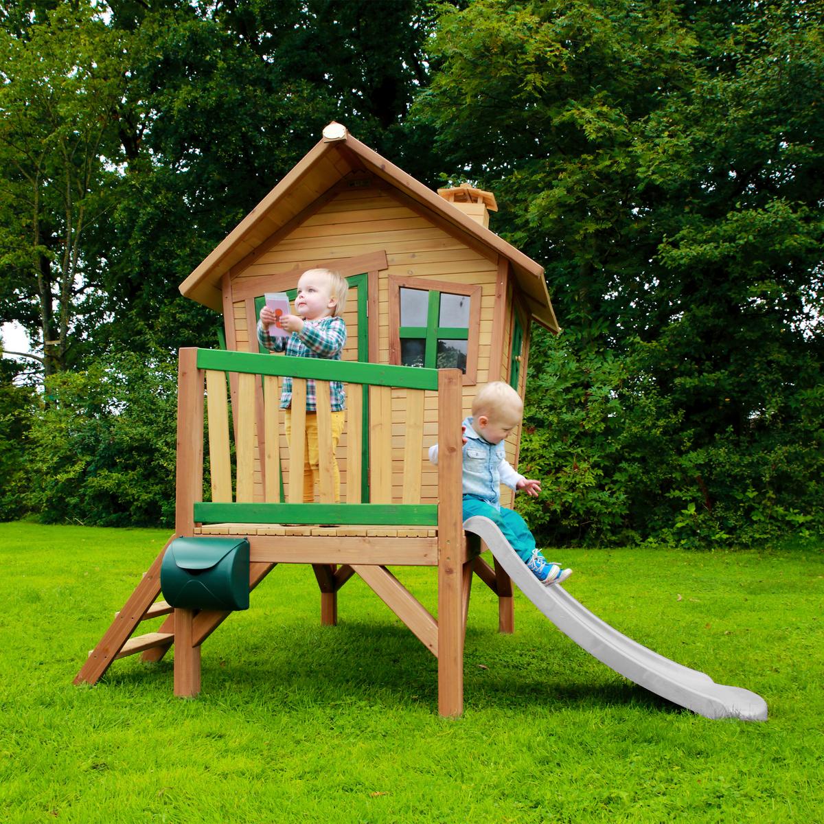 Spielhaus A030.045.90 - Weiß/Braun, KONVENTIONELL, Holz/Kunststoff (264/203/177cm) - Ambia Garden