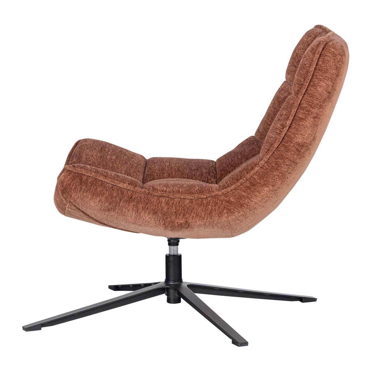 SESSEL Maudi Braun B: 74cm - Schwarz/Braun, MODERN, Textil/Metall (74/84/86cm) - Livetastic