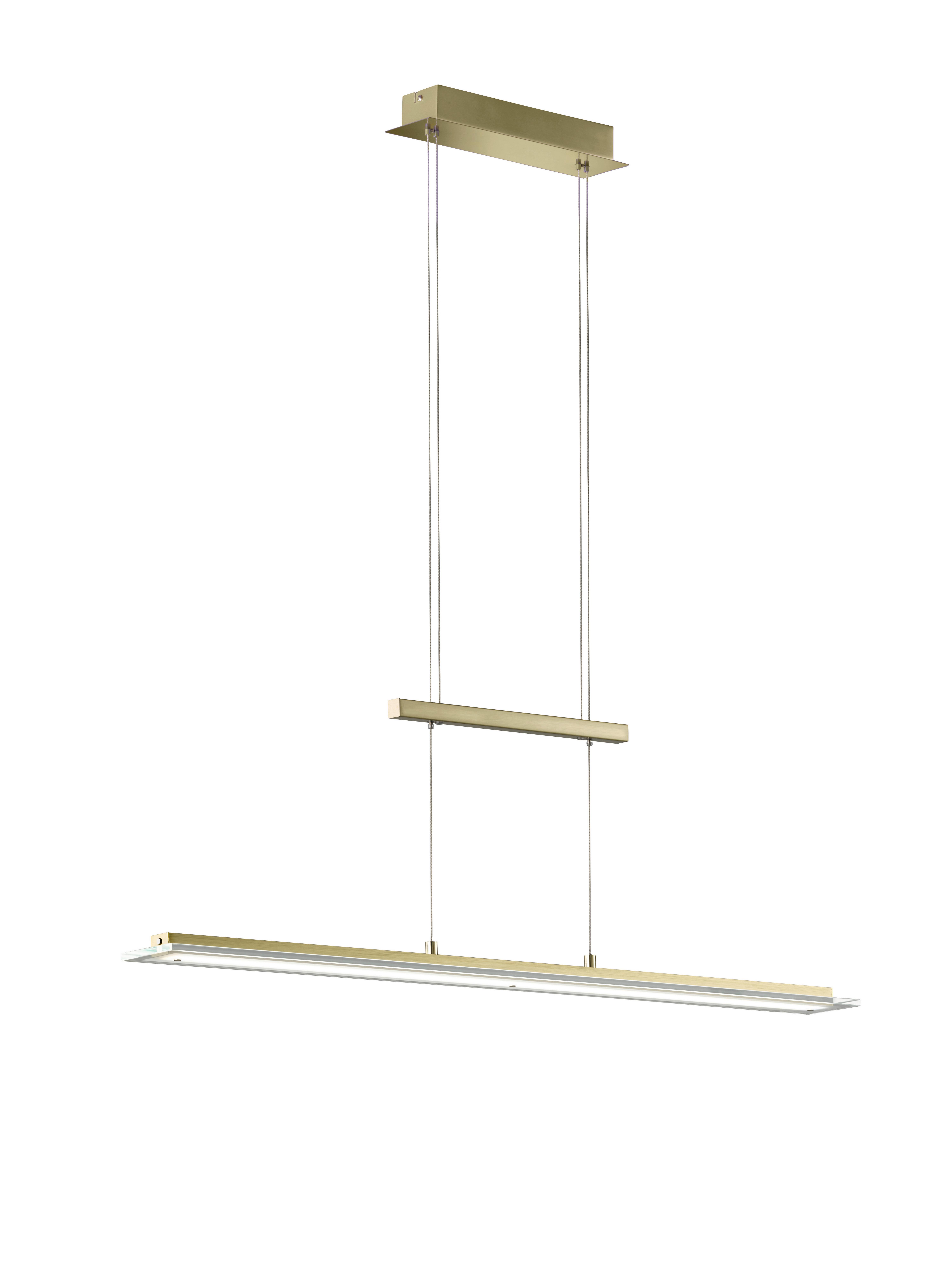 LED-Hängeleuchte Tenso H: 80-150 cm 1-Flamming dimmbar - Messingfarben, Design, Metall (100,00/9,00/80-150cm) - Fischer & Honsel