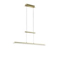 LED-Hängeleuchte Tenso H: 80-150 cm 1-Flamming dimmbar - Messingfarben, Design, Metall (100,00/9,00/80-150cm) - Fischer & Honsel