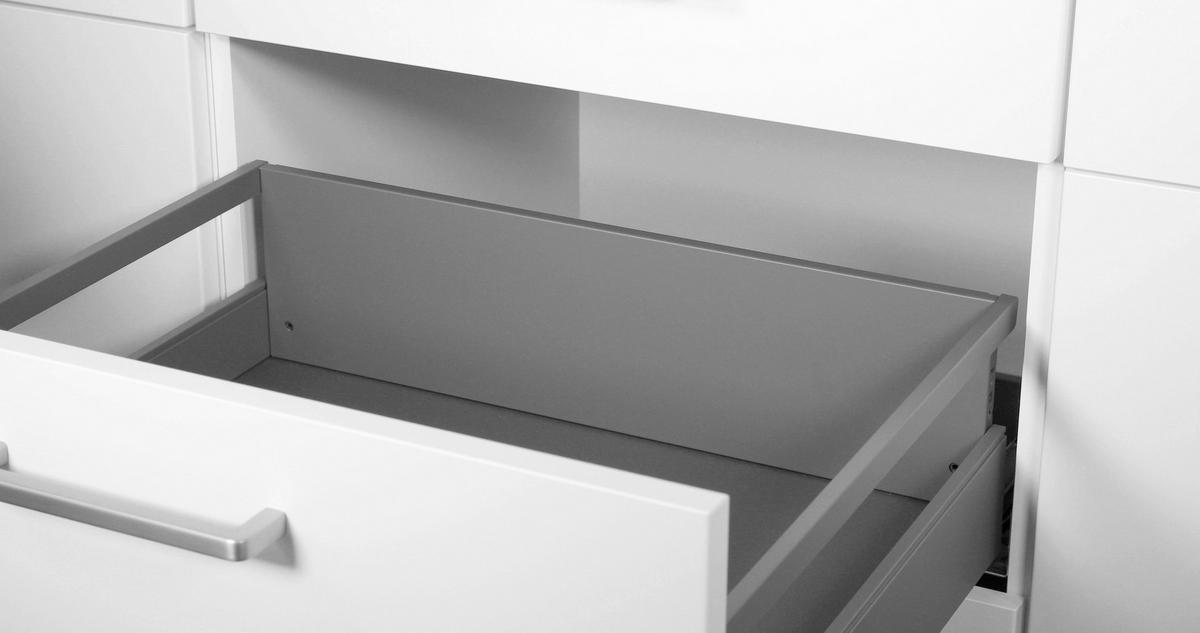 KÜCHENLEERBLOCK TOUCH HIGH - LINE, H12 RECHTS - Weiß/Grau, MODERN, Holzwerkstoff (360cm) - Nobilia