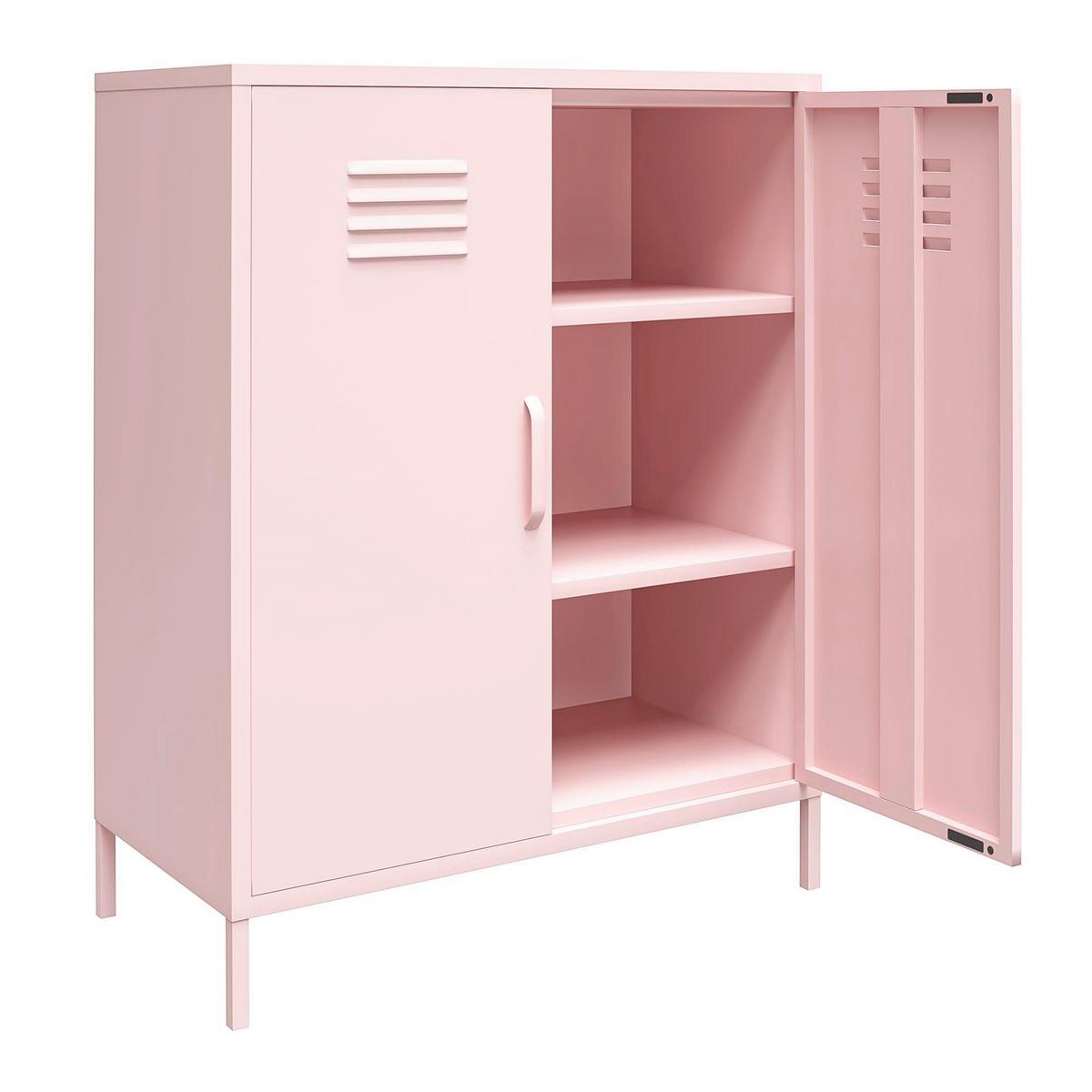 Highboard Cache Rosa B: 80cm - Rosa, Design, Metall (80/101/40cm) - MID.YOU