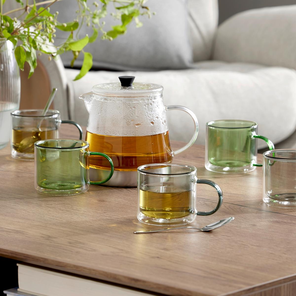 Tasse Tina - Grau/Grün, Basics, Glas (8,5/8cm) - James Wood