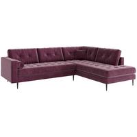 Ecksofa Scott - Edelstahlfarben/Weinrot, Design, Textil (205/259cm) - Livetastic