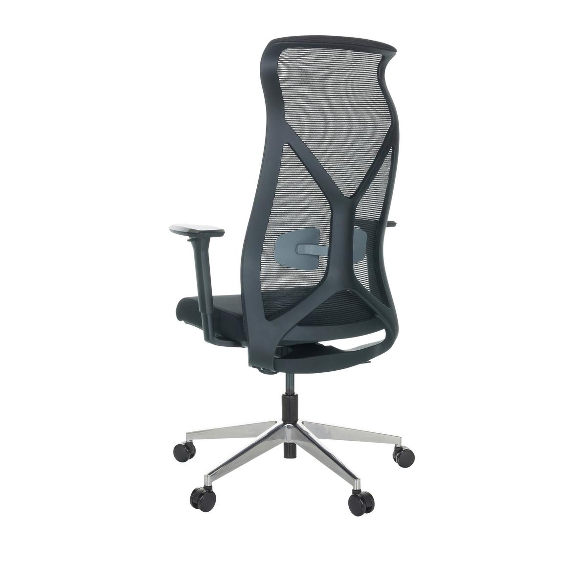 Drehstuhl Azurro B - Silberfarben/Schwarz, Basics, Kunststoff/Textil (69/119-128/60cm) - MID.YOU