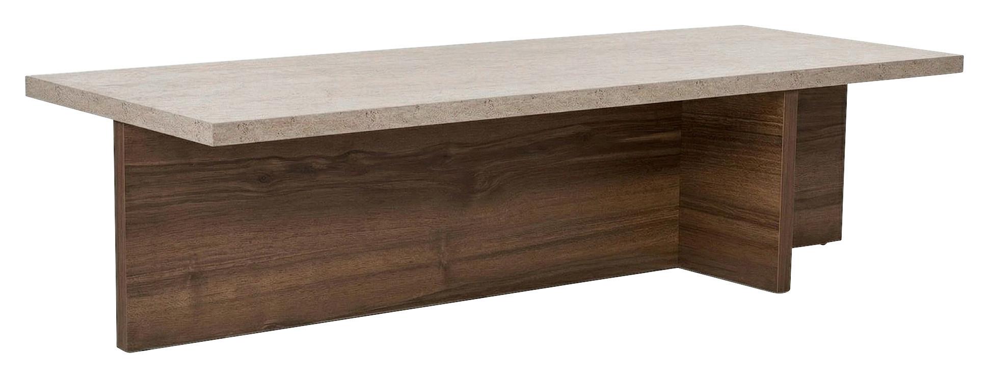 COUCHTISCH Beige/Wallnussfarben B: 120cm - Elfenbein/Walnussfarben, MODERN, Holzwerkstoff (120/30/45cm)