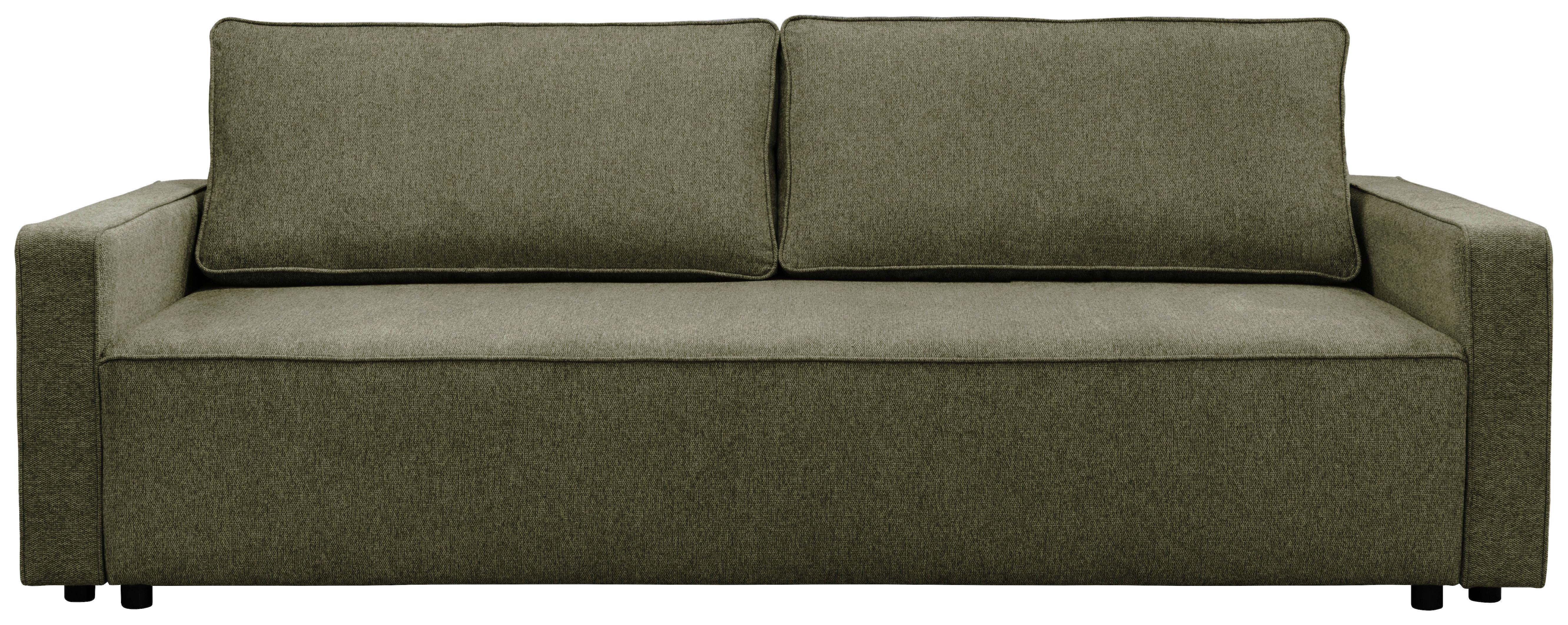 Rozkládací pohovka NERA, zelená tk. MATANA - zelená, Moderní, textil/plast (232/90/100cm)