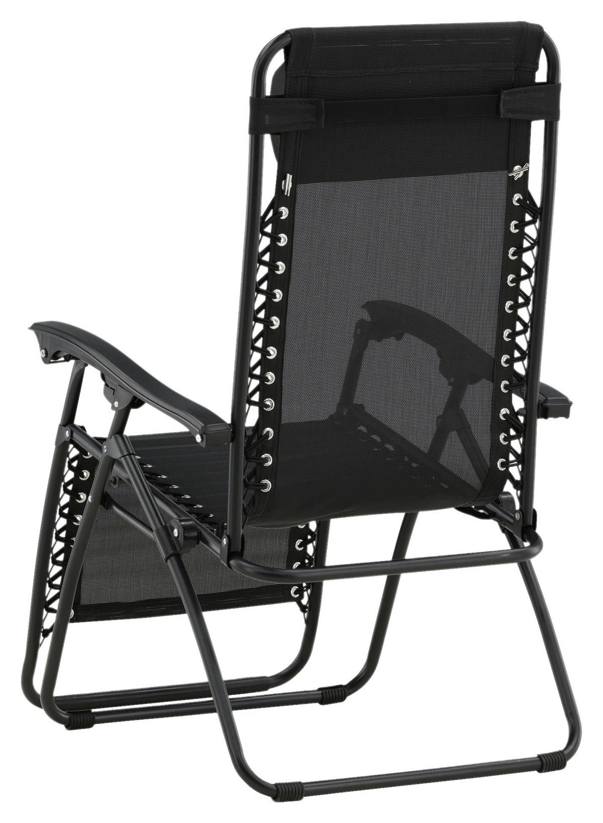 Garten-Relaxsessel Melker - Schwarz, KONVENTIONELL, Kunststoff/Textil (68/112/90cm) - Gardenson