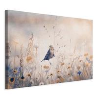 Leinwandbild August Melody Hellblau Beige B: 120 cm - Beige/Hellblau, Basics, Holz/Textil (120/80/1,2cm) - artgeist