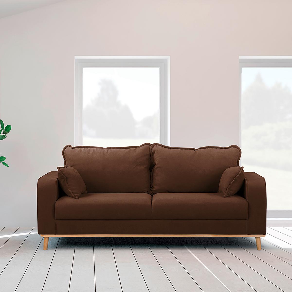 3-sitzer-sofa Beata Braun B: 193 Cm - Wengefarben/Braun, Design, Textil (193/86/87cm) - Livetastic