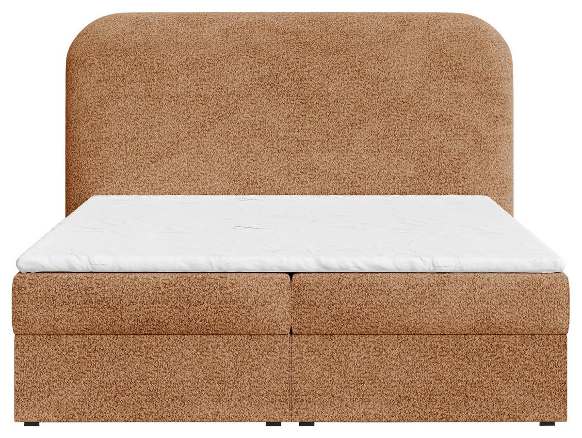 Boxbett London mit Topper 180x200 - Terracotta/Schwarz, MODERN, Holz/Kunststoff (180/200cm) - Livetastic