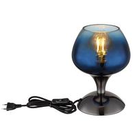 Tischleuchte 15548t5 - Blau/Klar, Trend, Glas/Metall (15/20,5cm) - Globo