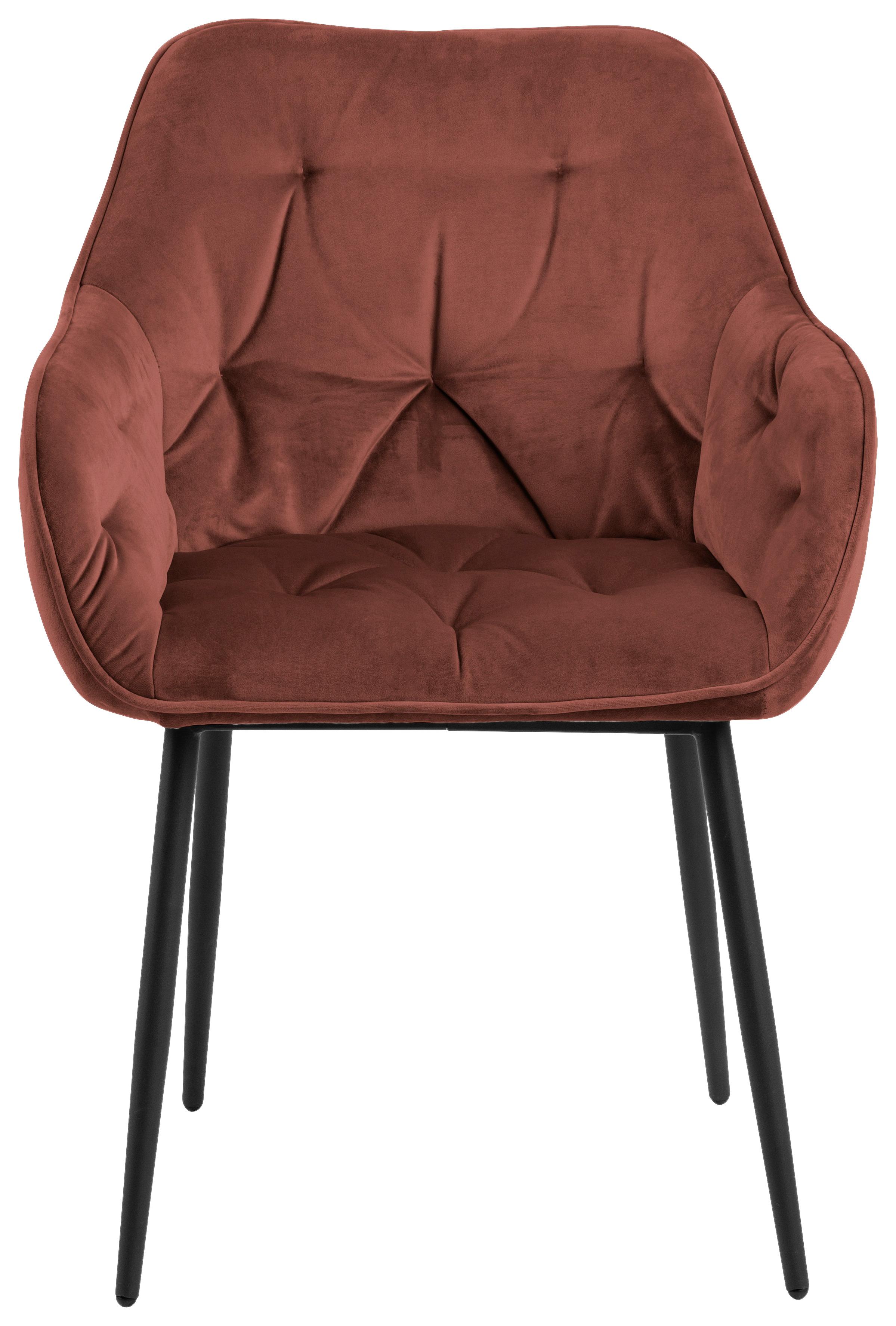 Židle S Podroučkami Brooke Samet - černá/korály, Trend, kov/textil (58/83/55cm) - Livetastic