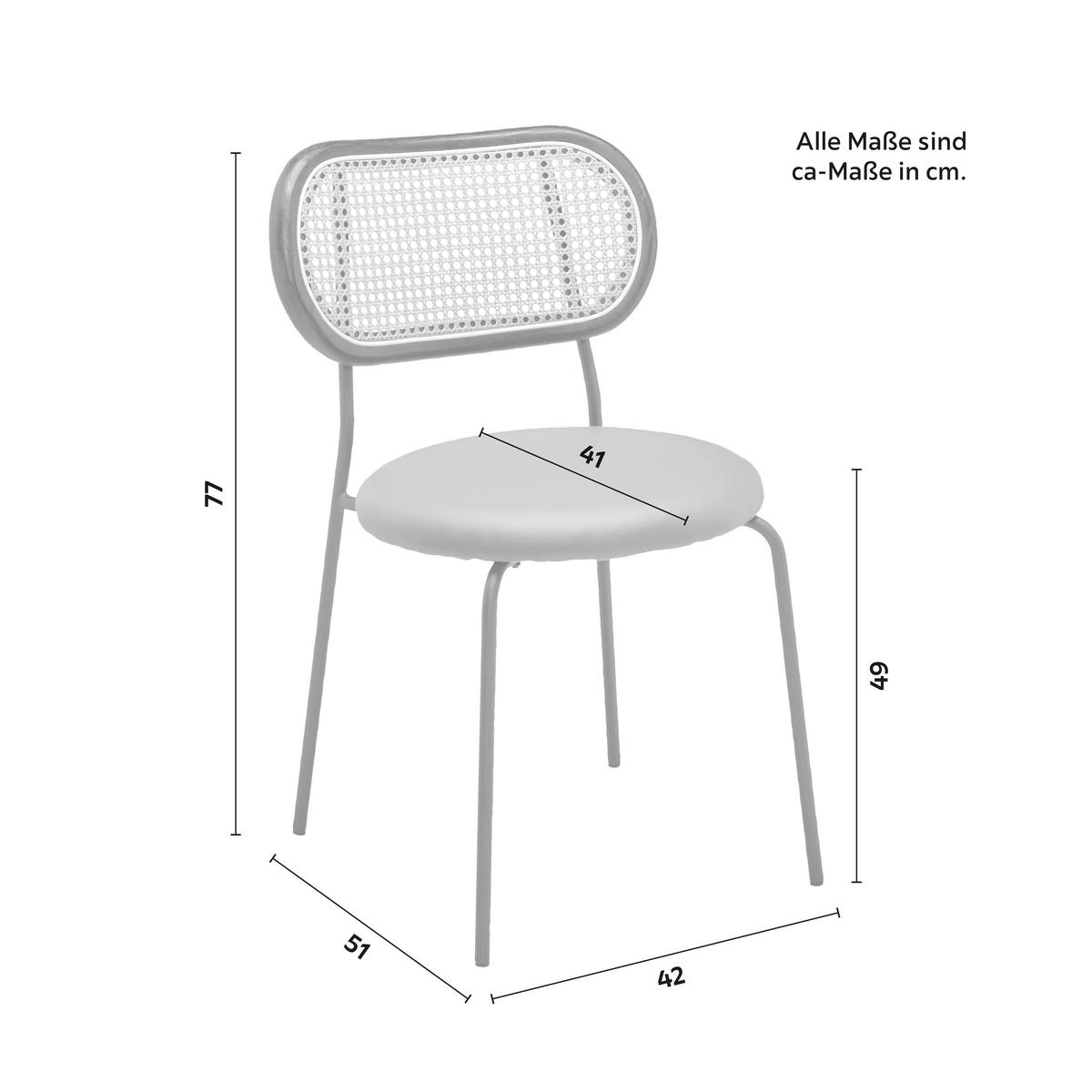 Stolička Casa sivá drevo/ratan/kov - svetlohnedá/čierna, Modern, kov/drevo (42/77/51cm) - Bessagi Home