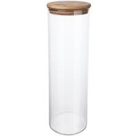 Vorratsglas aus Glas Cristin ca. 1 L, mit Bambusdeckel - Klar/Ecru, Basics, Glas/Holz (10/27cm) - James Wood