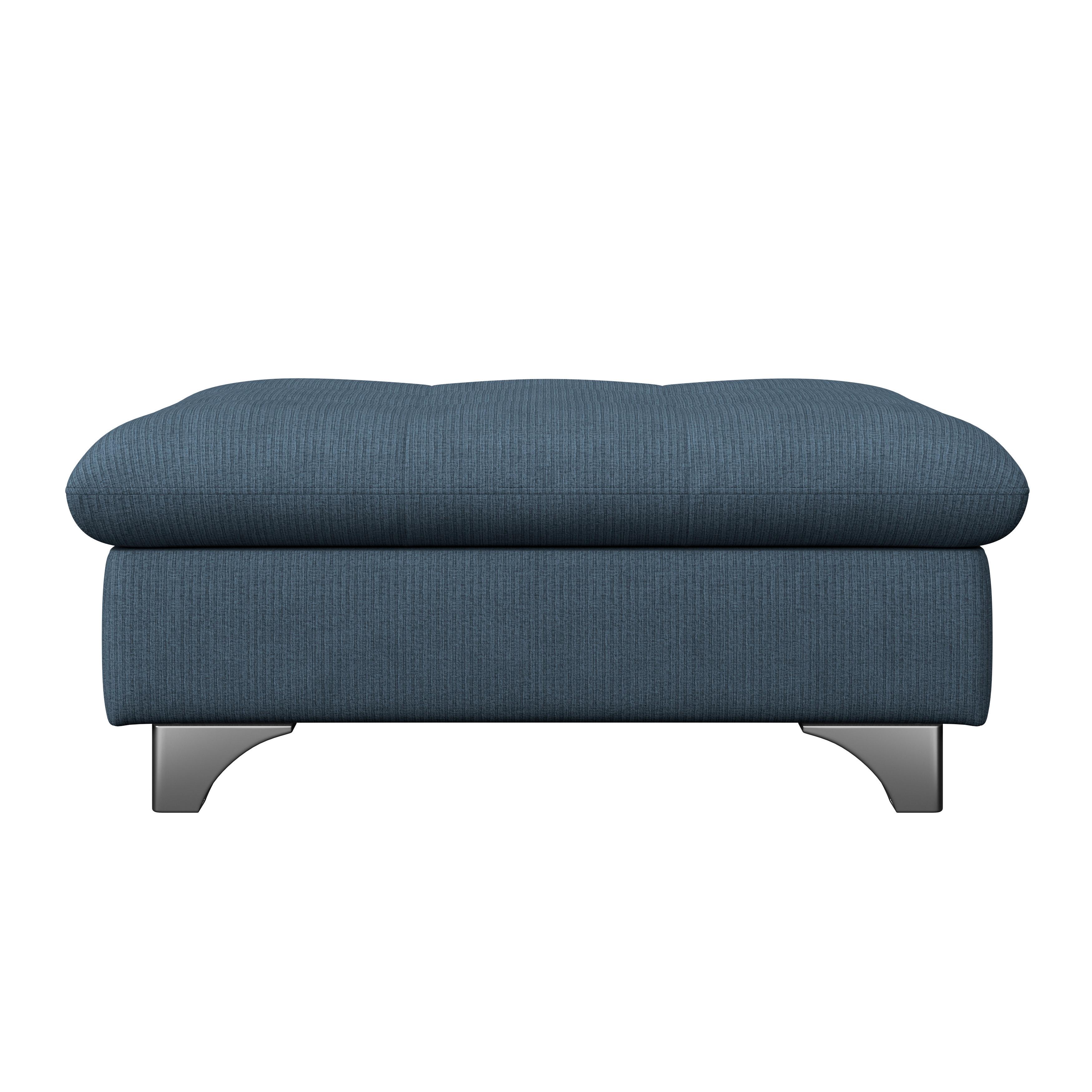 Hocker Gemini Dunkelblau, B: 108cm - Chromfarben/Dunkelblau, KONVENTIONELL, Textil (108/46/108cm)