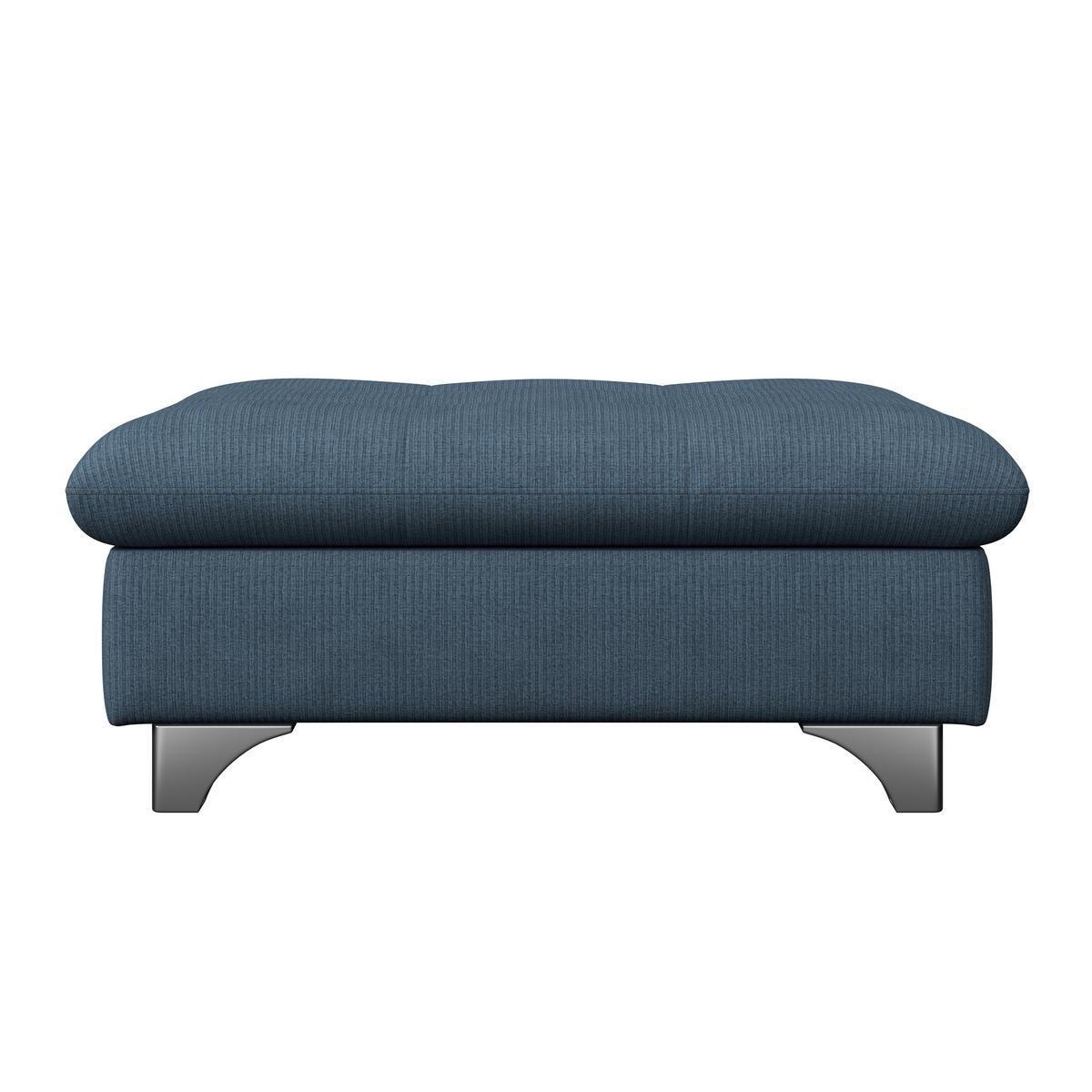 Hocker Gemini Dunkelblau, B: 108cm - Chromfarben/Dunkelblau, KONVENTIONELL, Textil (108/46/108cm)