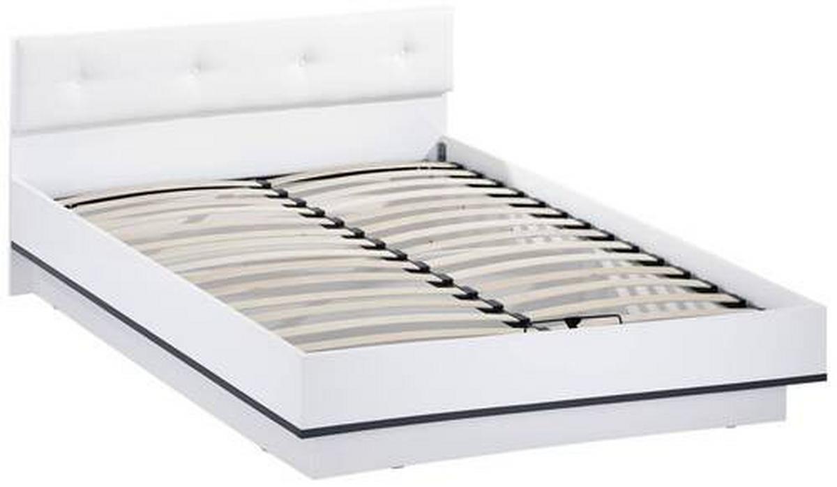 Futonbett 180x200 Cm Lucca Weiß Hochglanz/grau - Weiß/Grau, MODERN, Leder/Holzwerkstoff (180/200cm)