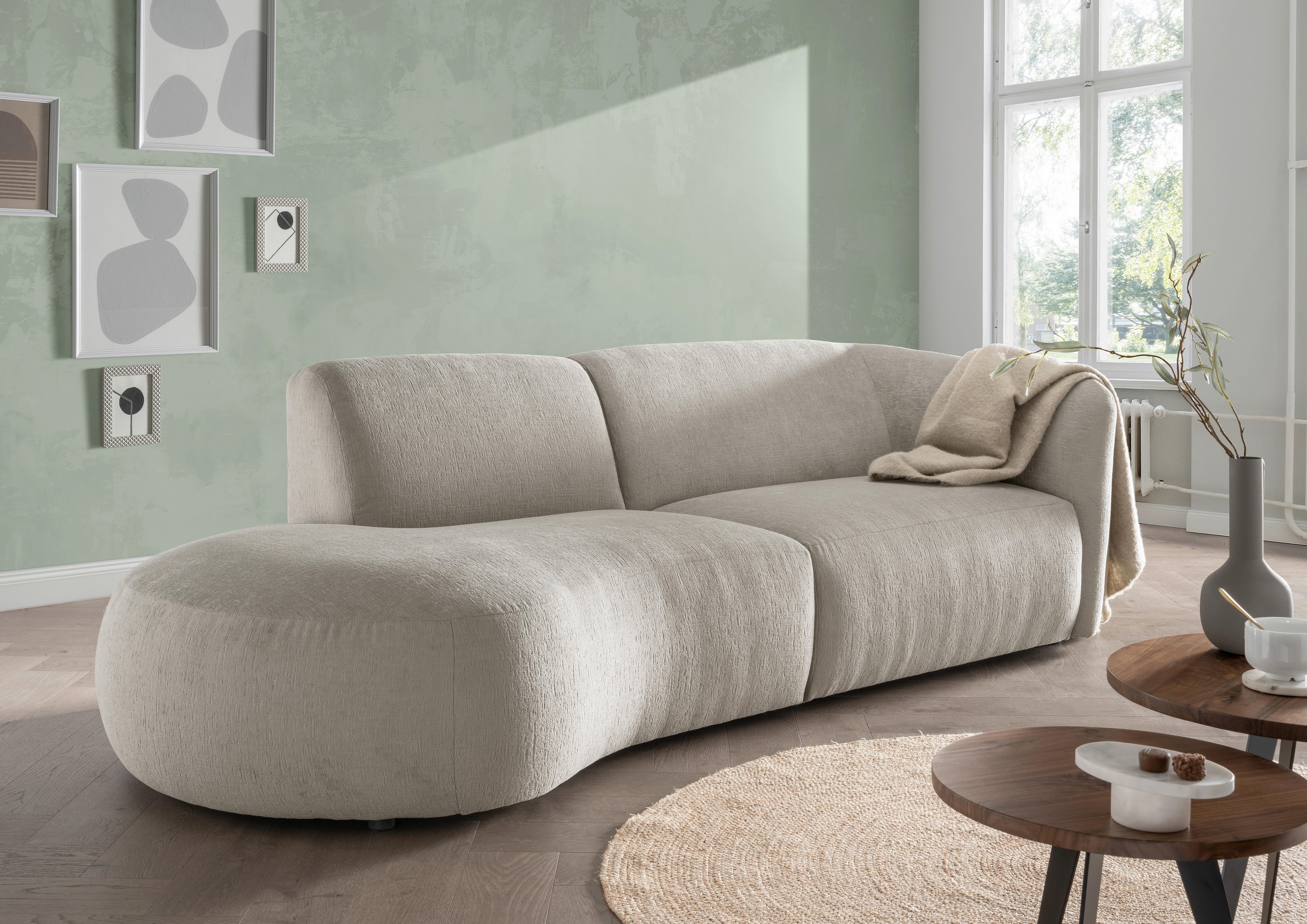 Ecksofa Jesi, Taupe S: 107x238 Cm - Taupe/Schwarz, MODERN, Textil (107/238cm) - Livetastic